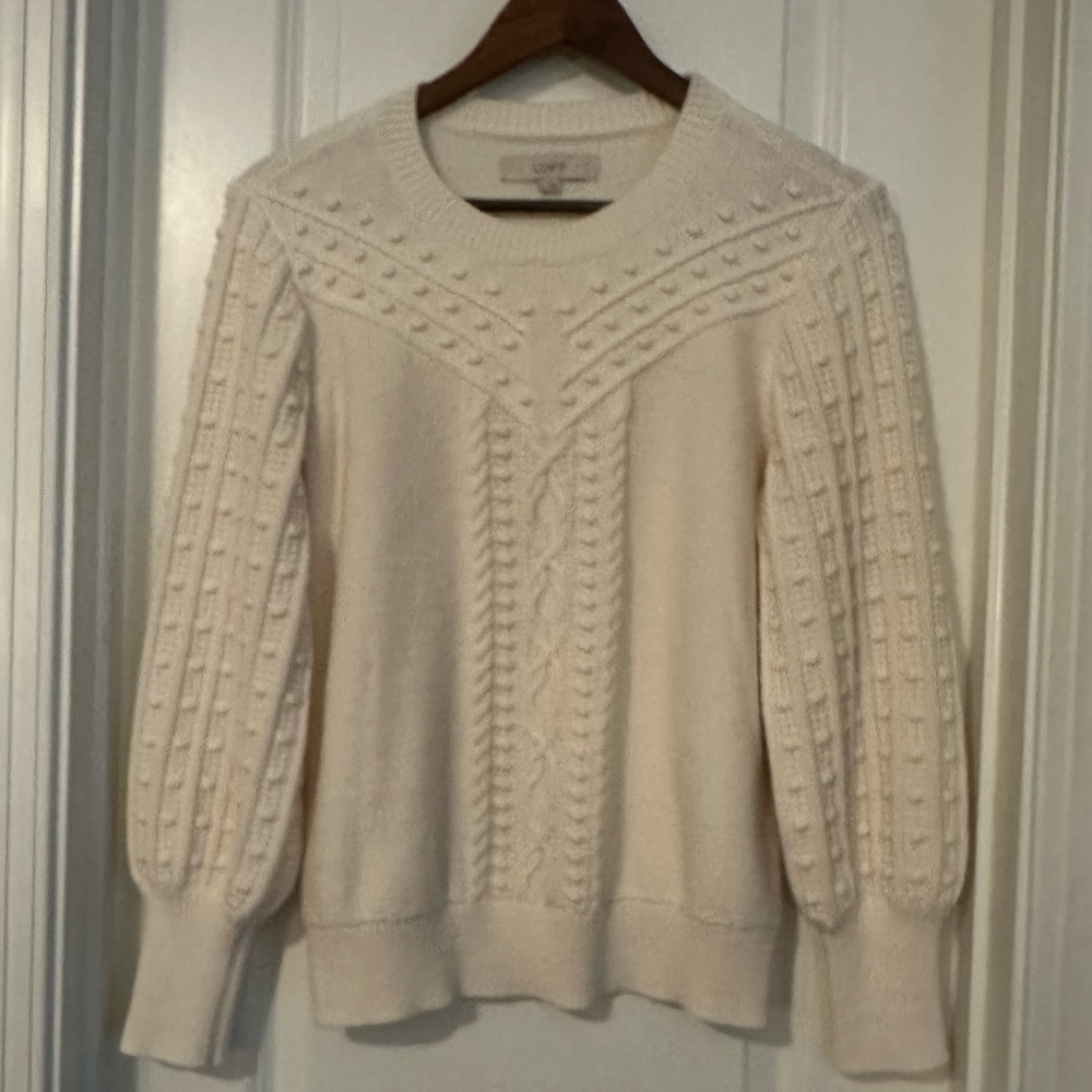 Loft Brand Cream Long Sleeved Sweater